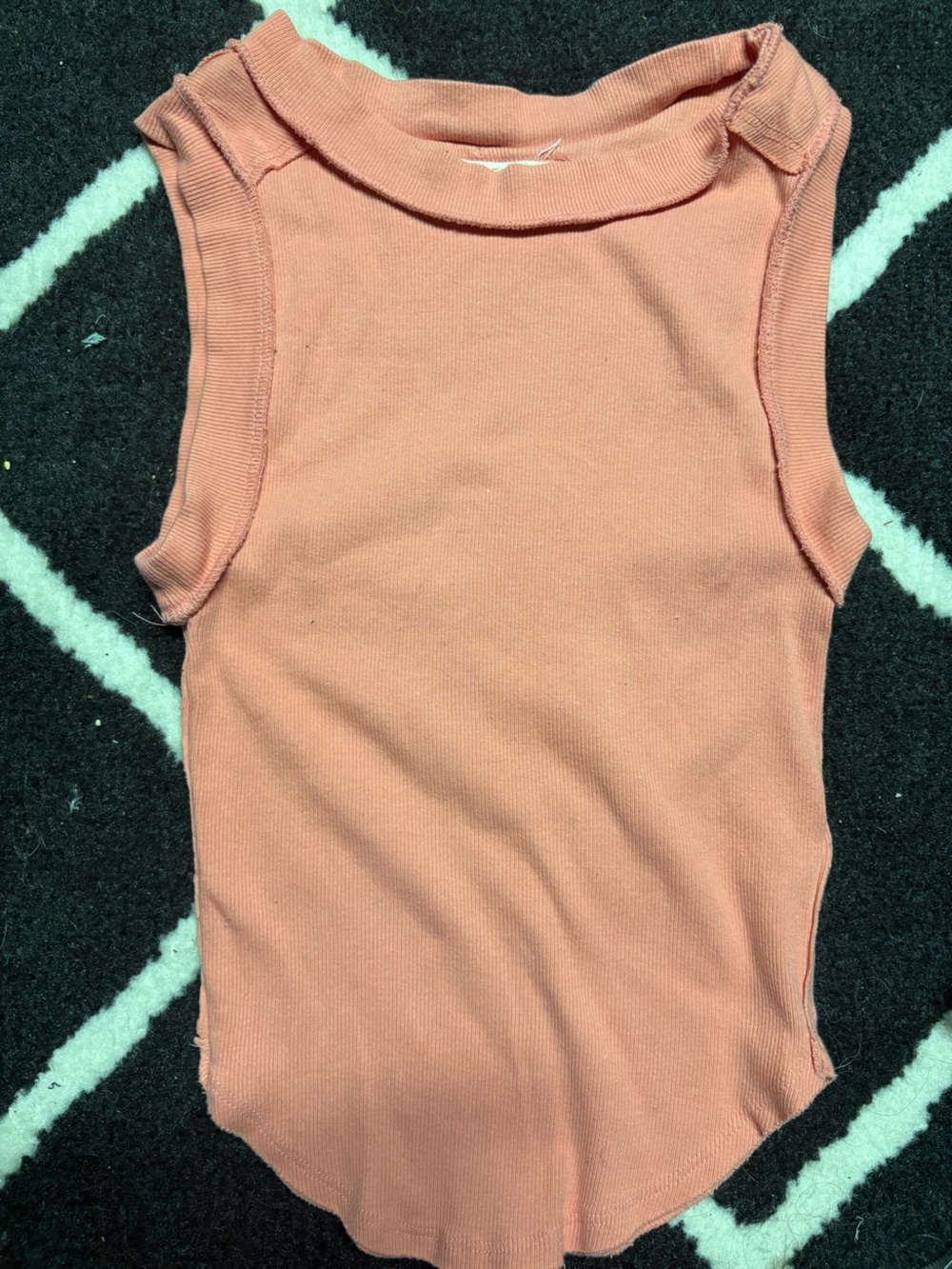 We The Free Coral Ribbed Tank Top